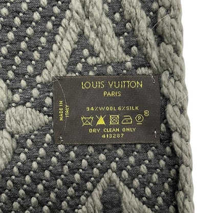 Louis Vuitton Muffler - Echarpe -logomania 413287 Wool Silk Monogram Gray -