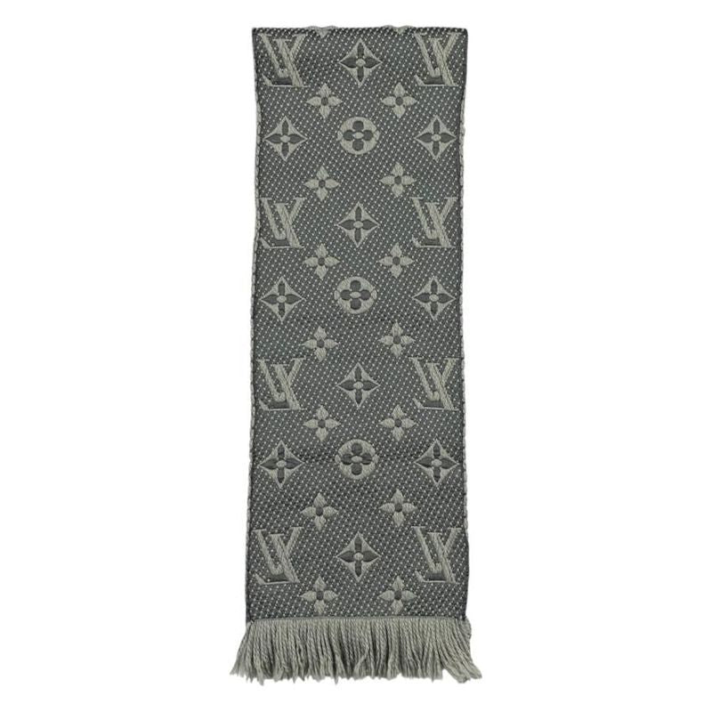 Louis Vuitton Muffler - Echarpe -logomania 413287 Wool Silk Monogram Gray -