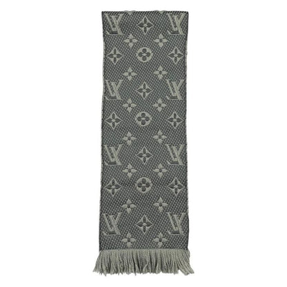 Louis Vuitton Muffler - Echarpe -logomania 413287 Wool Silk Monogram Gray -