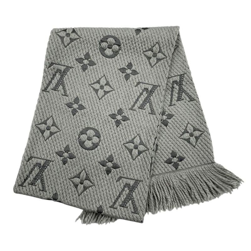 Louis Vuitton Muffler - Echarpe -logomania 413287 Wool Silk Monogram Gray -