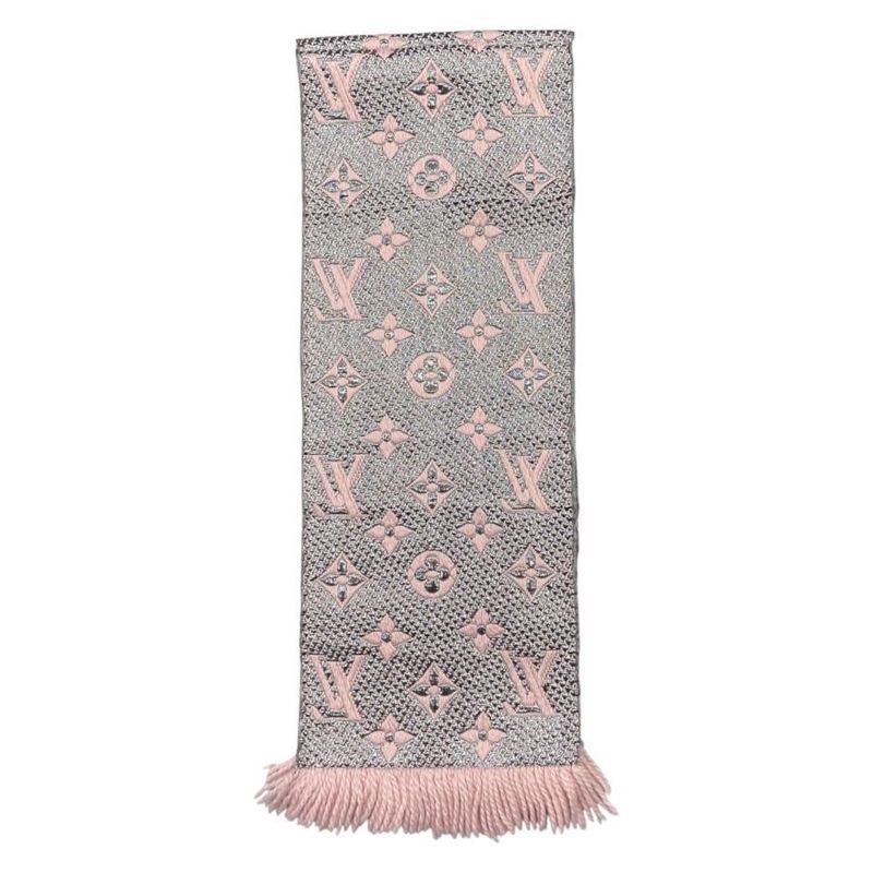 Louis Vuitton Muffler - Echarpe -logomania Shine M70466 Wool Silk Monogram Rose