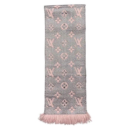 Louis Vuitton Muffler - Echarpe -logomania Shine M70466 Wool Silk Monogram Rose