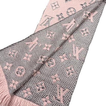 Louis Vuitton Muffler - Echarpe -logomania Shine M70466 Wool Silk Monogram Rose