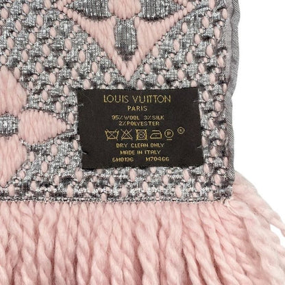 Louis Vuitton Muffler - Echarpe -logomania Shine M70466 Wool Silk Monogram Rose