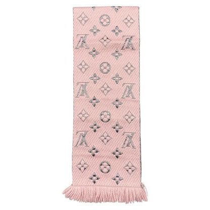 Louis Vuitton Muffler - Echarpe -logomania Shine M70466 Wool Silk Monogram Rose