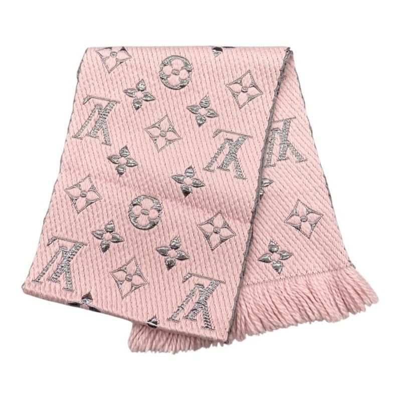 Louis Vuitton Muffler - Echarpe -logomania Shine M70466 Wool Silk Monogram Rose