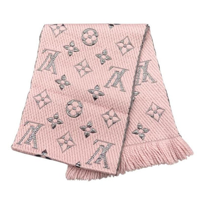 Louis Vuitton Muffler - Echarpe -logomania Shine M70466 Wool Silk Monogram Rose