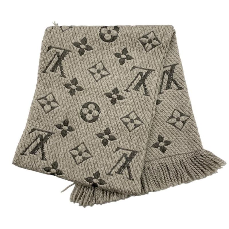 Louis Vuitton Muffler - Echarpe - Logomania 413287 Wool Silk Monogram Brown