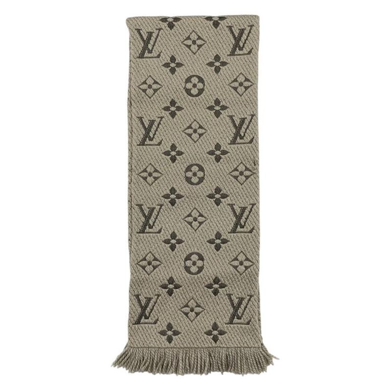 Louis Vuitton Muffler - Echarpe - Logomania 413287 Wool Silk Monogram Brown