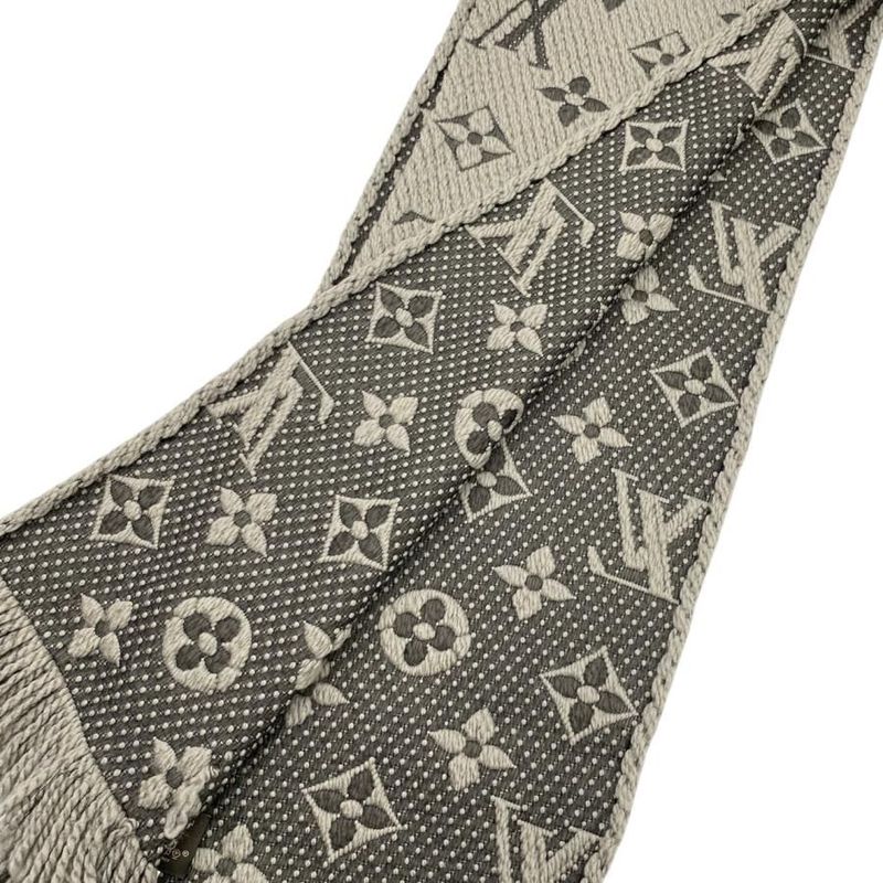 Louis Vuitton Muffler - Echarpe - Logomania 413287 Wool Silk Monogram Brown