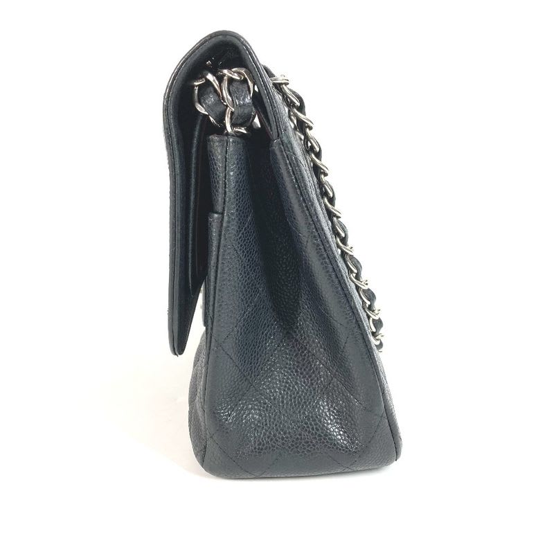Chanel Shoulder Bag CC Quilted 30 Caviar Leather Black