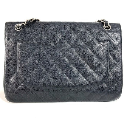 Chanel Shoulder Bag CC Quilted 30 Caviar Leather Black