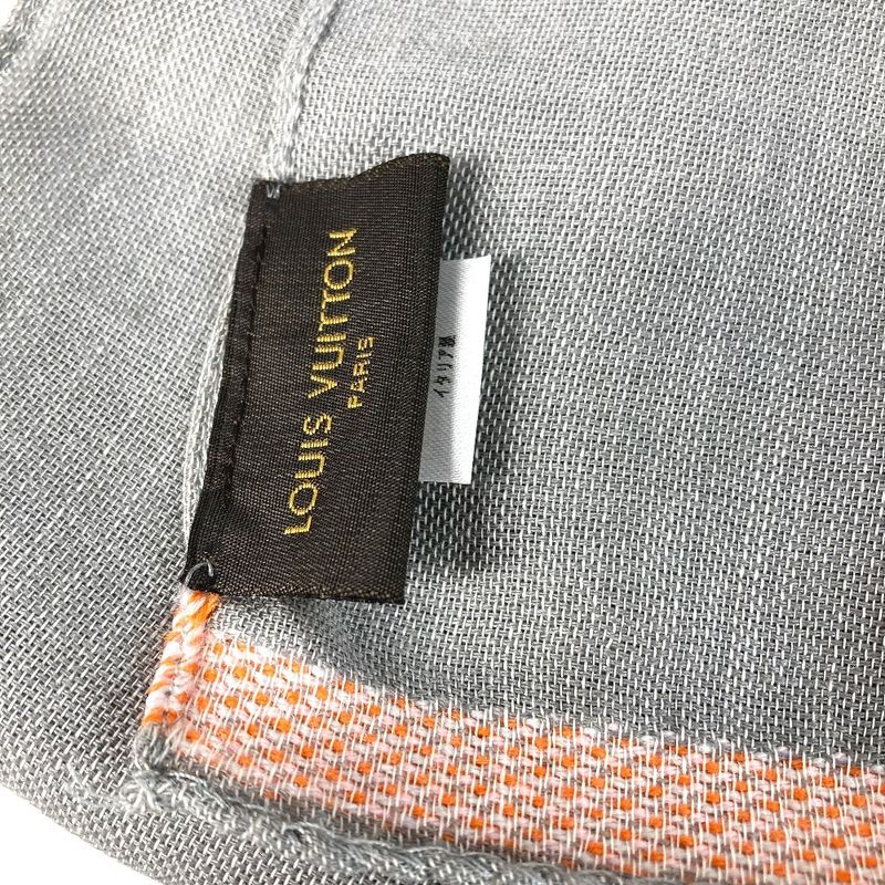 Louis Vuitton Shawl Monogram Logo Wool Gray