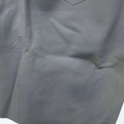 Chanel 99 C Lambskin Skirt Knee Length Leather Coco Mark Button Gray 34