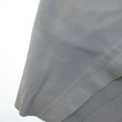 Chanel 99 C Lambskin Skirt Knee Length Leather Coco Mark Button Gray 34