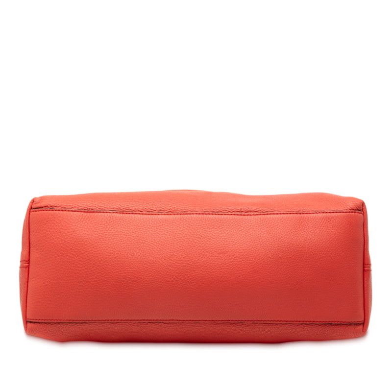 Gucci Soho Chain Shoulder Bag Handbag Orange Red Leather Ladies