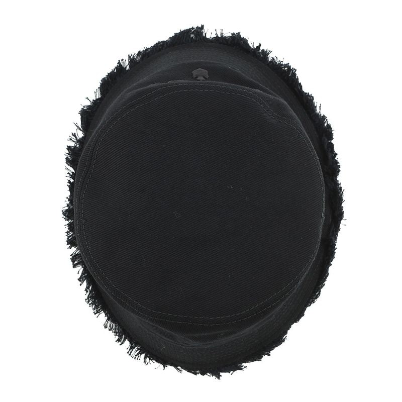 Prada Hat Drill Logo Fringe Cotton S Hat Bucket Hat Black