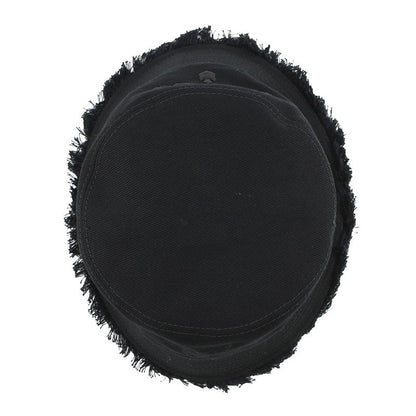 Prada Hat Drill Logo Fringe Cotton S Hat Bucket Hat Black