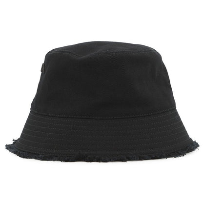 Prada Hat Drill Logo Fringe Cotton S Hat Bucket Hat Black