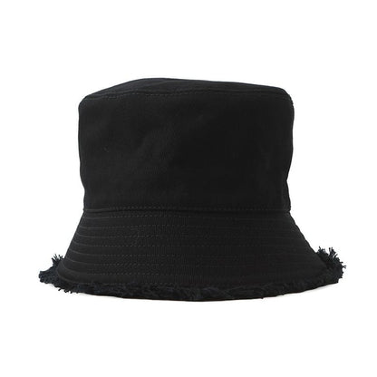 Prada Hat Drill Logo Fringe Cotton S Hat Bucket Hat Black