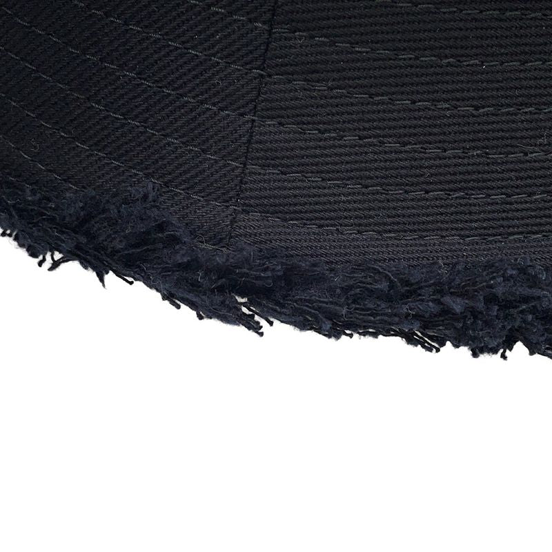 Prada Hat Drill Logo Fringe Cotton S Hat Bucket Hat Black