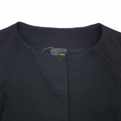 Fendi Short Sleeve Peplum Tops Dark Navy 40