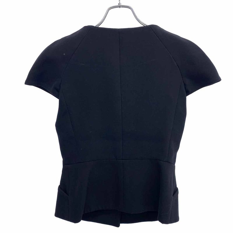 Fendi Short Sleeve Peplum Tops Dark Navy 40