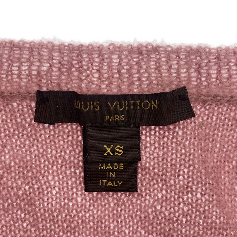 Louis Vuitton 13AW V Neck Mohair Knit Sweater Rw132b F4kl46oeb Pink XS