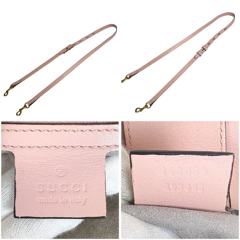 Gucci 2-Way Shoulder Bag Handbag Ggmarmont Pink Leather Quilting