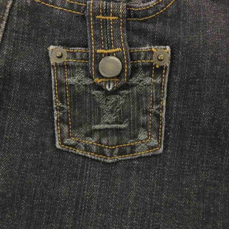 Louis Vuitton Monogram Denim Skirt Mini 36 Black Rw081 W Wmsk 01 Cf7