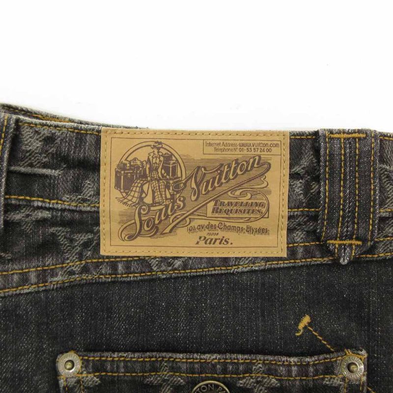 Louis Vuitton Monogram Denim Skirt Mini 36 Black Rw081 W Wmsk 01 Cf7