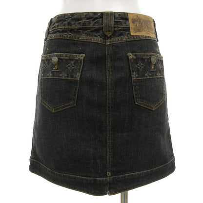 Louis Vuitton Monogram Denim Skirt Mini 36 Black Rw081 W Wmsk 01 Cf7