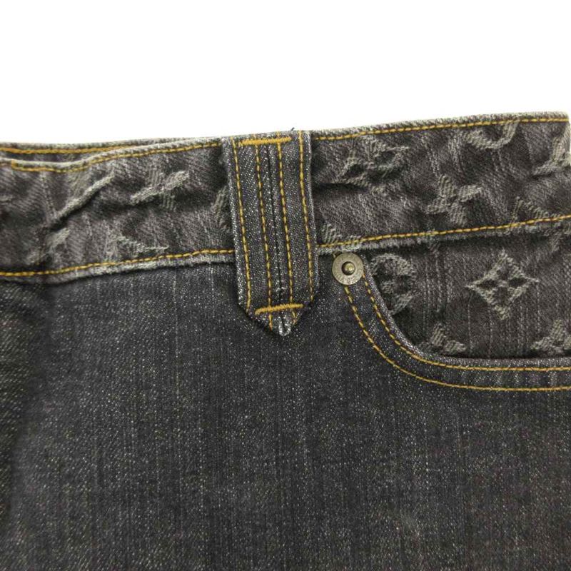 Louis Vuitton Monogram Denim Skirt Mini 36 Black Rw081 W Wmsk 01 Cf7