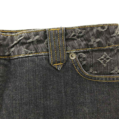 Louis Vuitton Monogram Denim Skirt Mini 36 Black Rw081 W Wmsk 01 Cf7