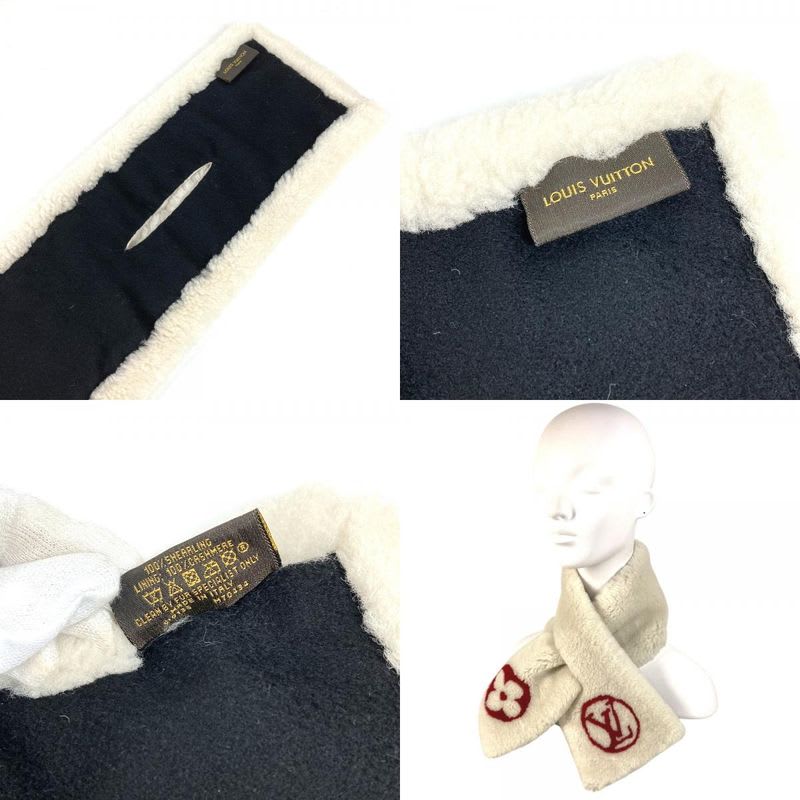 Louis Vuitton Muffler Echarpe Shear Ring Darling Cashmere White Scarf
