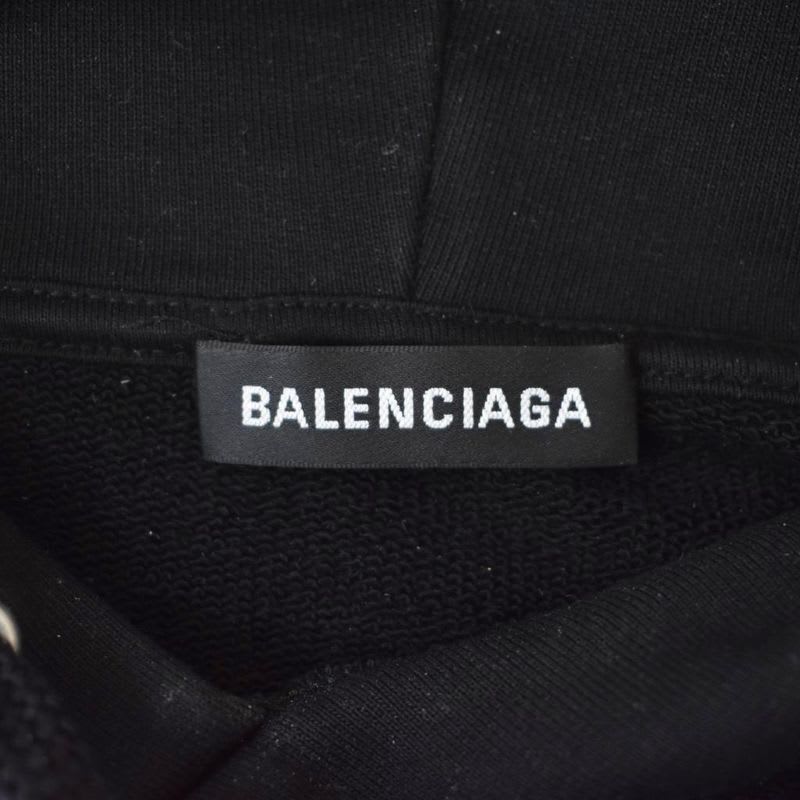 Balenciaga Hoodie Logo Print S Black AA