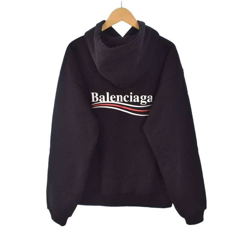 Balenciaga Hoodie Logo Print S Black AA