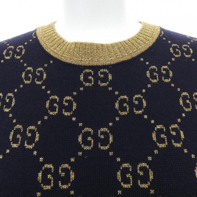 Gucci GG Cotton Lame Fabric Top W83 Knit