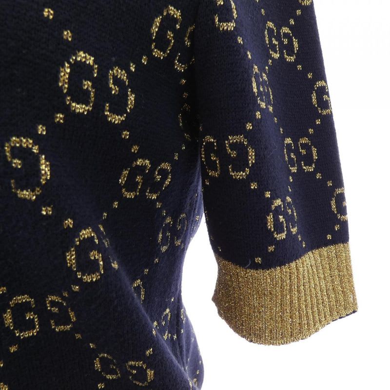 Gucci GG Cotton Lame Fabric Top W83 Knit