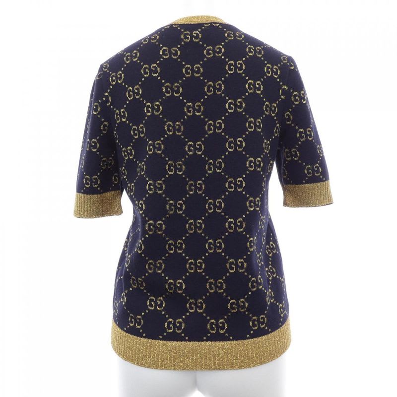 Gucci GG Cotton Lame Fabric Top W83 Knit