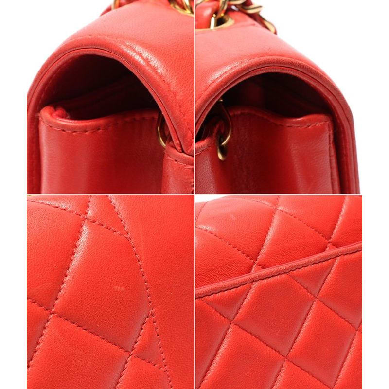 Chanel Chain Shoulder Bag Crossbody Gold Hardware Lambskin Diana 25 Women's