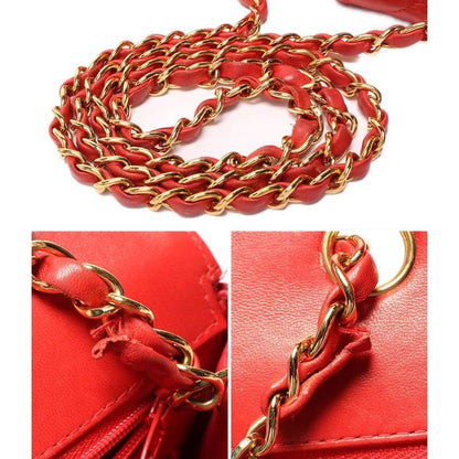 Chanel Chain Shoulder Bag Crossbody Gold Hardware Lambskin Diana 25 Women's