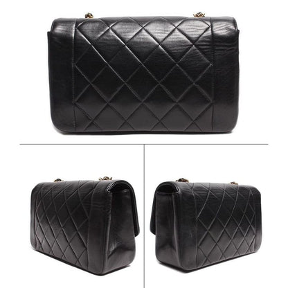 Chanel Chain Leather Shoulder Bag Coco Mark Gold Hardware Diana 22 Women's