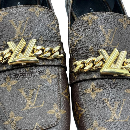Louis Vuitton Loafer Leather Shoes Upper Case Line Monogram Flat