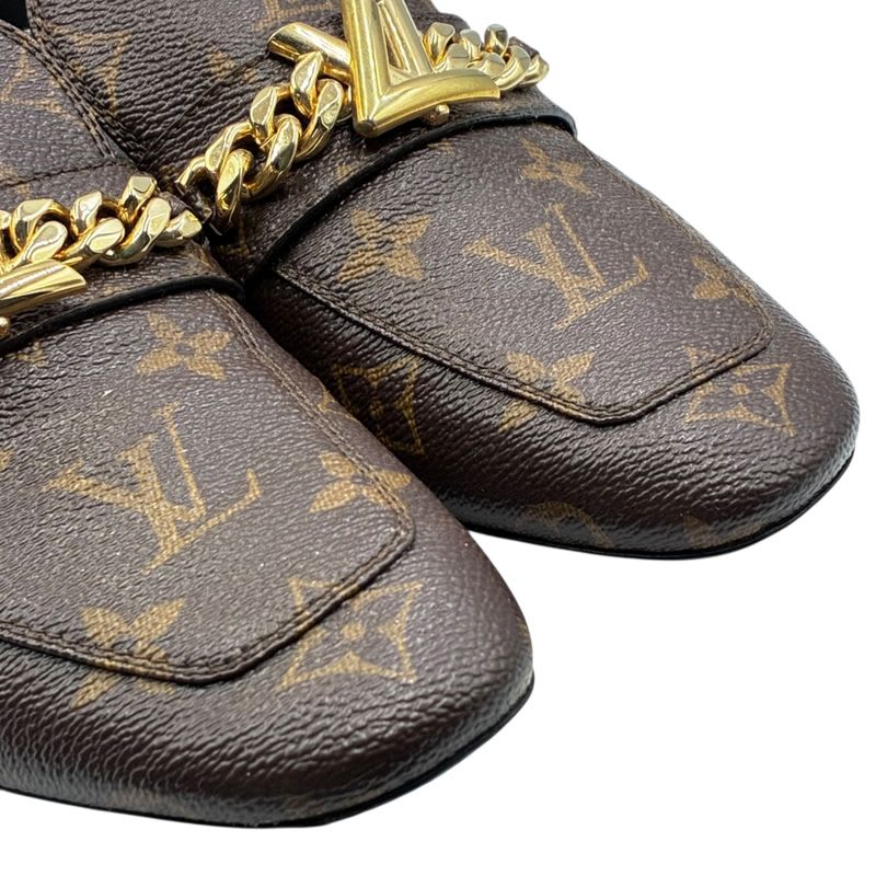 Louis Vuitton Loafer Leather Shoes Upper Case Line Monogram Flat