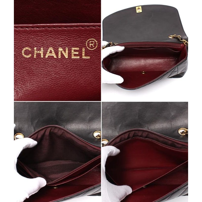 Chanel Chain Shoulder Bag Matelasse Gold Hardware Lambskin Single Crossbody