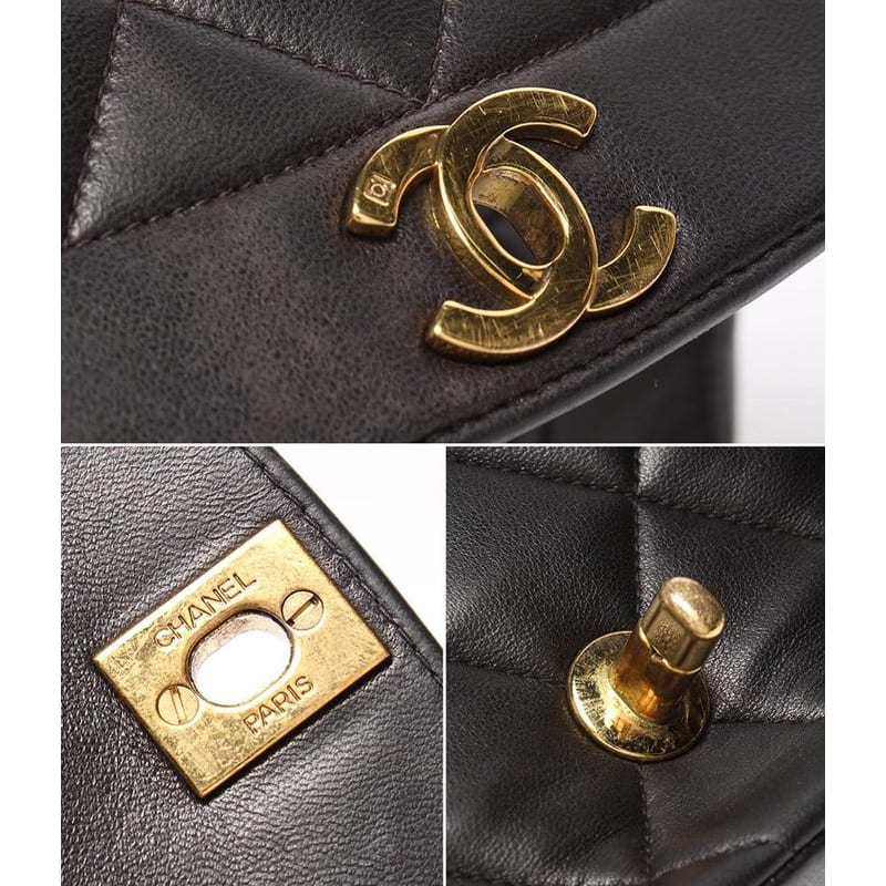 Chanel Chain Shoulder Bag Matelasse Gold Hardware Lambskin Single Crossbody