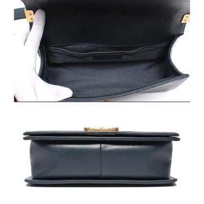 Chanel Chain Shoulder Bag Boy Chanel 25 Gold Hardware V Stitch Caviar Skin