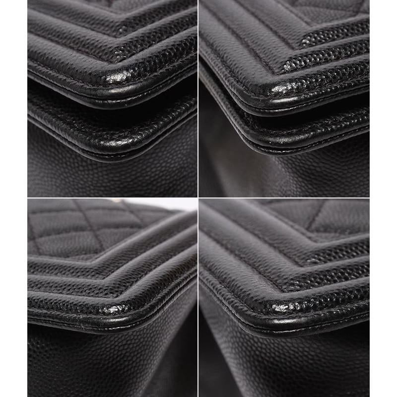 Chanel Chain Shoulder Bag Boy Chanel 25 Gold Hardware Caviar Skin Matelasse