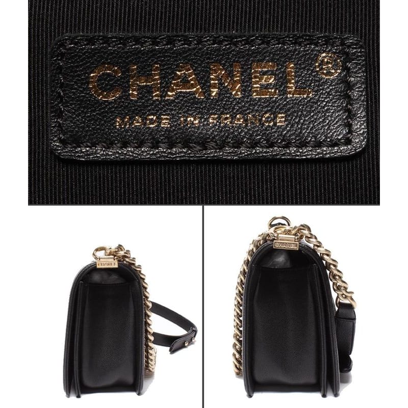Chanel Chain Shoulder Bag Boy Chanel 25 Gold Hardware Caviar Skin Matelasse